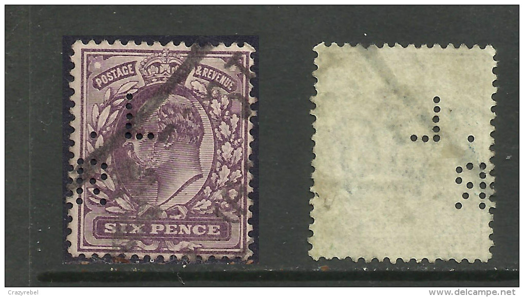 GB 1902 - 13 KEV11  6d Purple Perfins ( L R ) (B162) - Gezähnt (perforiert)