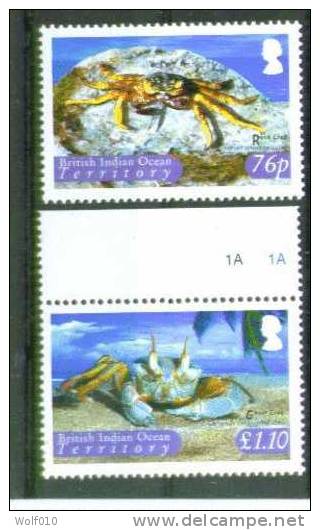 British Indian Ocean  Teritory. 2004. Crabs. MNH Short Set. - Crustaceans