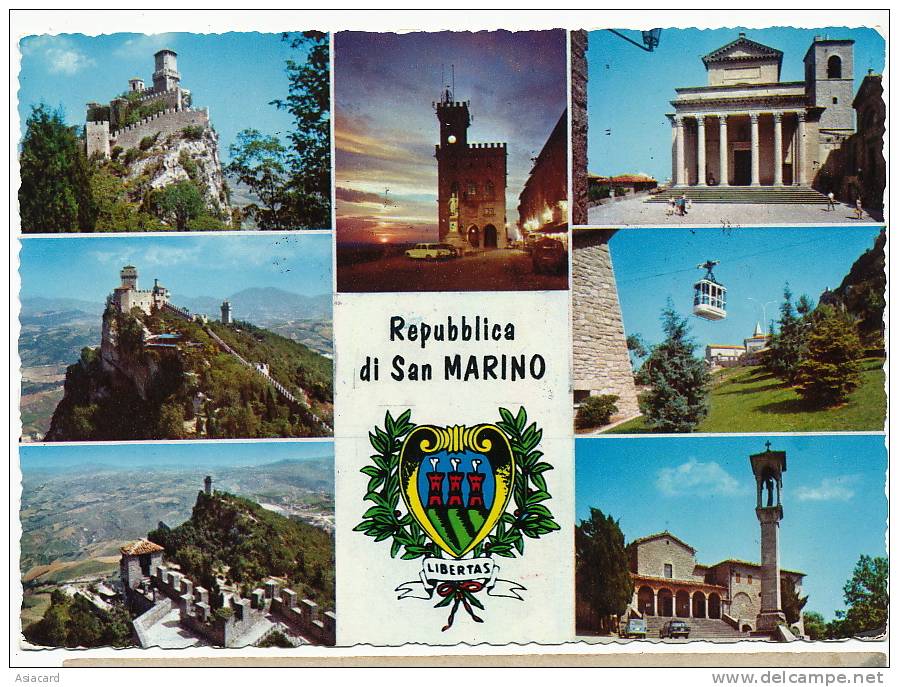 Republica San Marino Multi Vues 4 Beaux Timbres 1971 - Saint-Marin