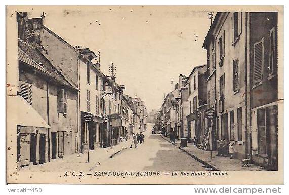 CPA ...SAINT OUEN L AUMONE..LA RUE HAUTE AUMONE..PLAN ANIME..1945 - Saint-Ouen-l'Aumône