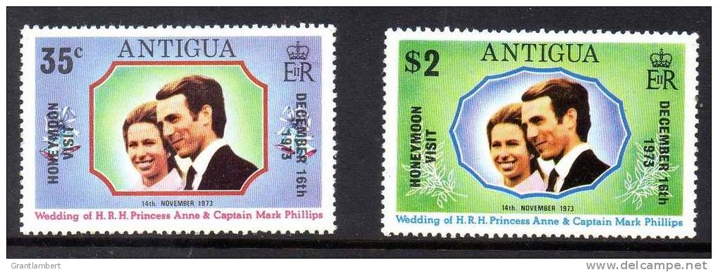 Antigua 1973 Royal Wedding MH  SG 371,2 - Antigua And Barbuda (1981-...)