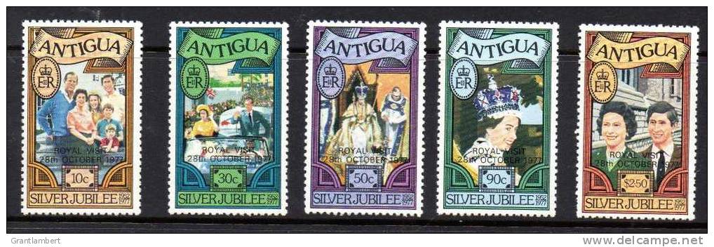 Antigua 1977 Silver Jubilee Set Of 5 Mint No Gum  SG 526-530 - Antigua And Barbuda (1981-...)