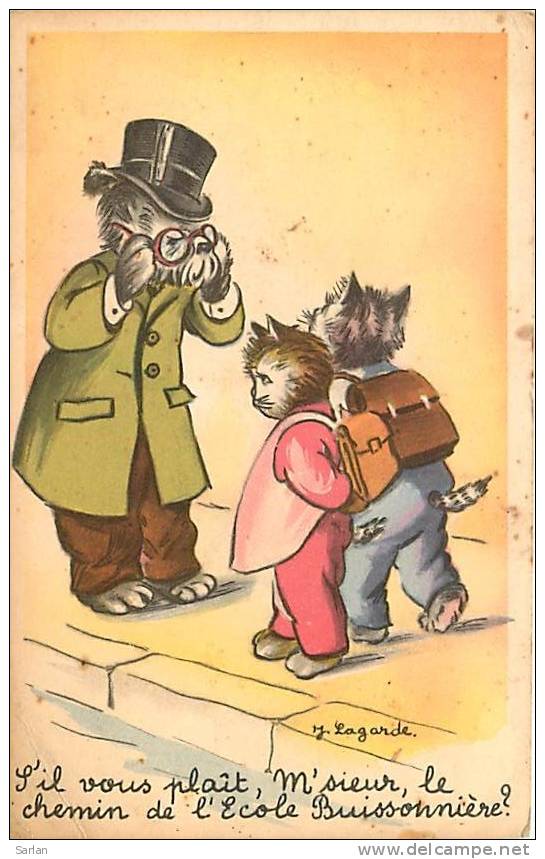 Illustration De J . LAGARDE, Chats , *103 76 - Gatos