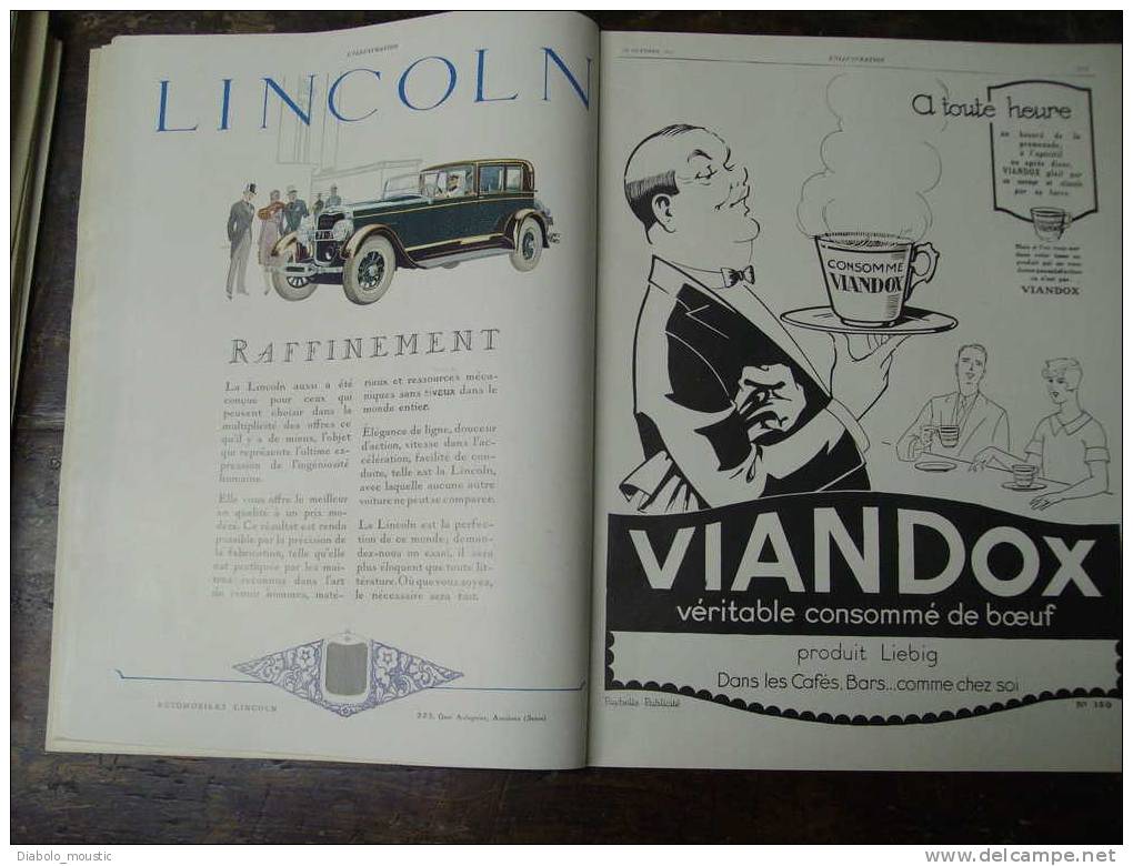 +1926  Pubs LINCOLN Couleurs ; Croisière HYDRAVION ; Les HALLES ;Salon PHOTO ; Les Cimetières Parisiens Oubliés ; - L'Illustration