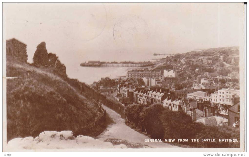 Hastings,  General View From The Castle  1933,  Photo Card - Hastings