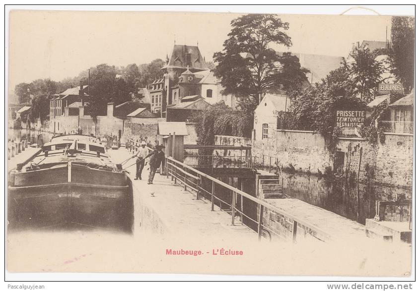 CPA MAUBEUGE - ECLUSE - HALAGE - Houseboats