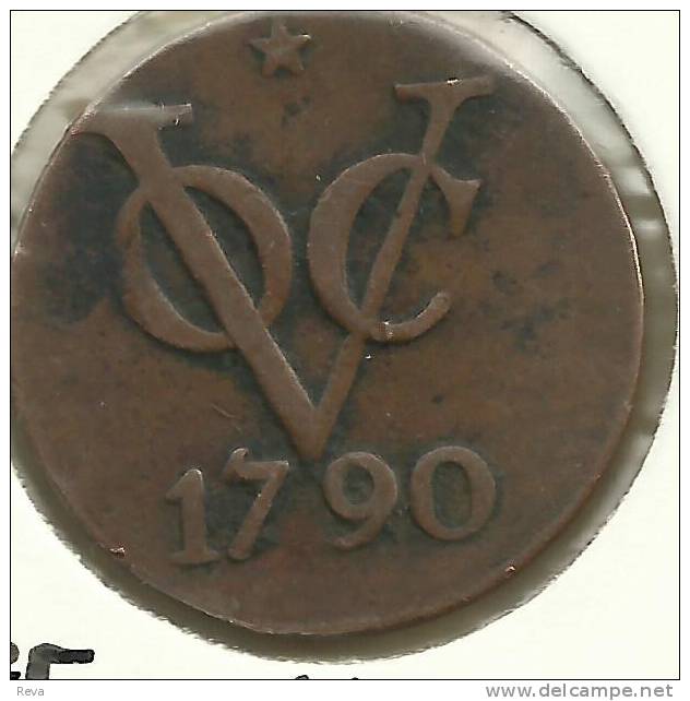 NETHERLANDS EAST INDIES 2 DUIT WRITINGS  FRONT SHIELD BACK 1790 VF  KM?  READ DESCRIPTION CAREFULLY !!! - Indes Néerlandaises