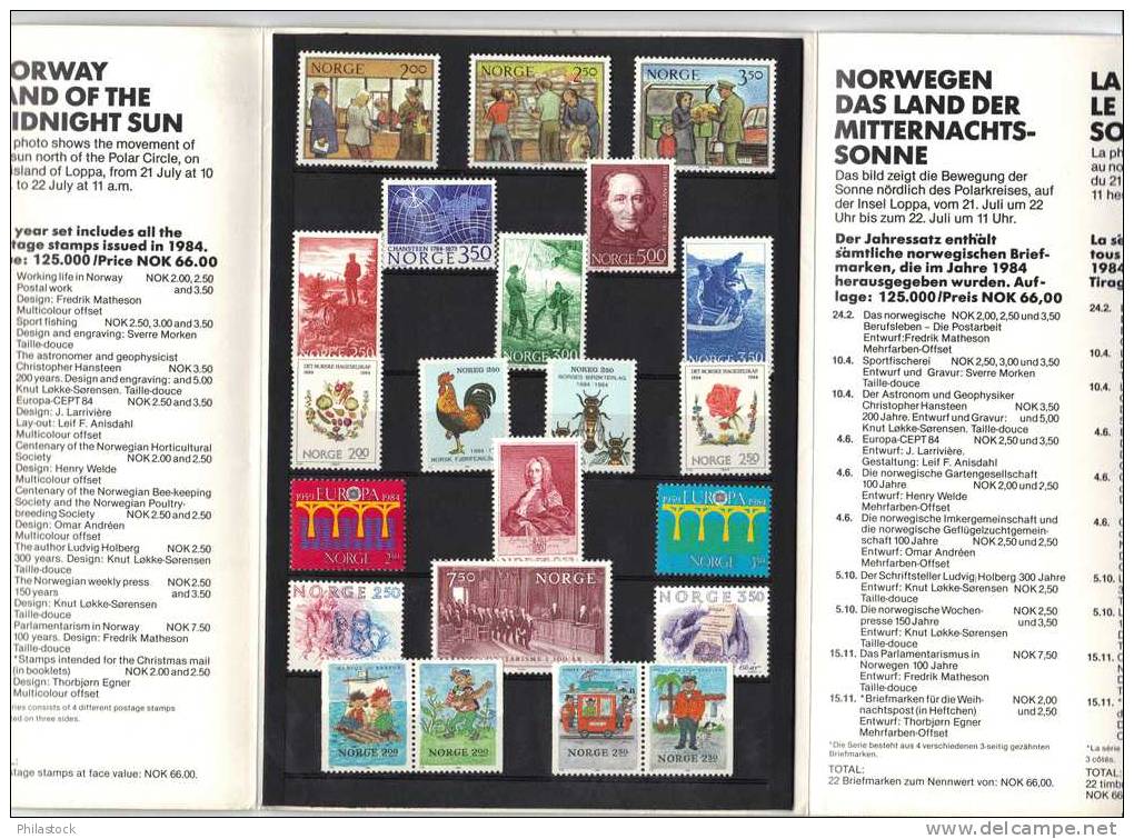 NORVEGE Année 1984 ** Dans Son Livret Des Postes D´origine - Full Years