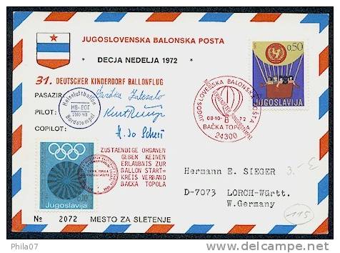 Yugoslavia - Ba&#269;ka Topola - Children´s Sunday 1972. UNICEF Sing On The Stamp. With Balloon Mail Cancel Ba&#269;ka T - Altri & Non Classificati