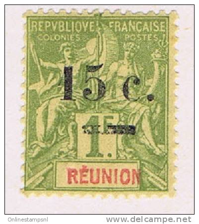 Reunion 1901 , Yv  54,  / Maury  54 , * ,Neuf Avec ( Ou Trace De) Charniere - Nuovi