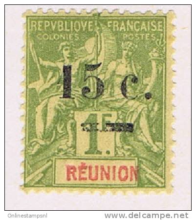 Reunion 1901 , Yv  54,  / Maury  54 , * ,Neuf Avec ( Ou Trace De) Charniere - Neufs