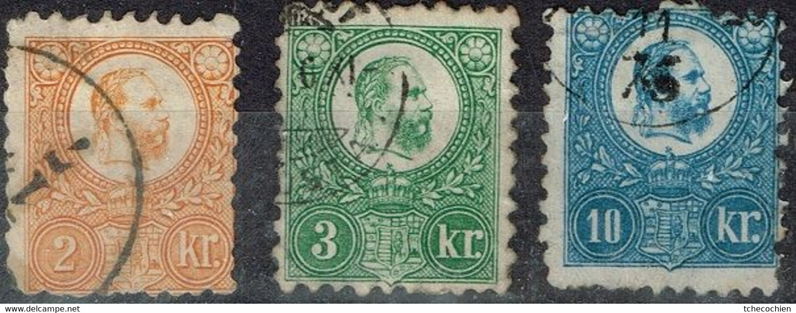 Hongrie - 1871 - Y&T N° 7, 8, 10, Oblitérés - Oblitérés