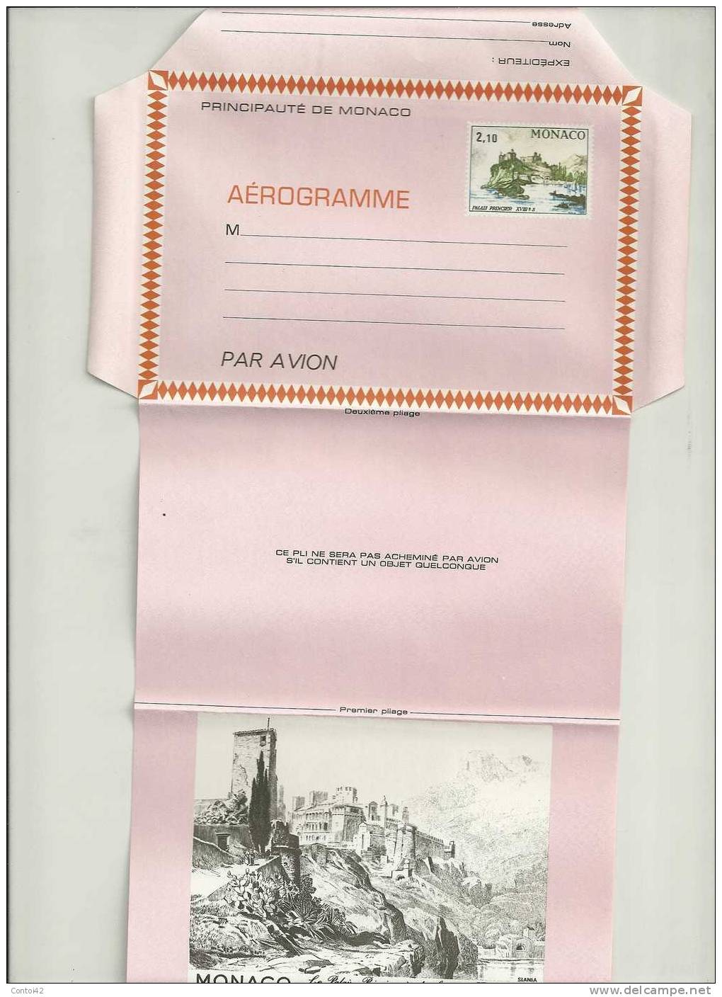 MONACO PREOBLITERE PALAIS PRINCIER - Postal Stationery