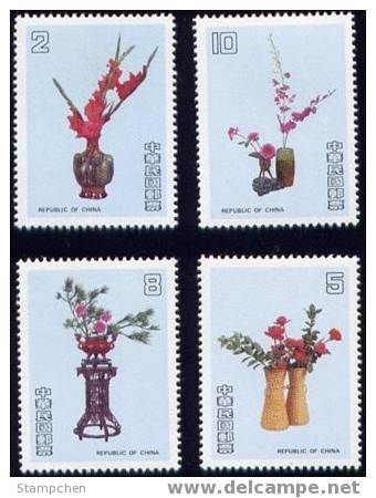 Taiwan 1986 Floral Arrangements Stamps Ikebana Flower Bonsai - Neufs