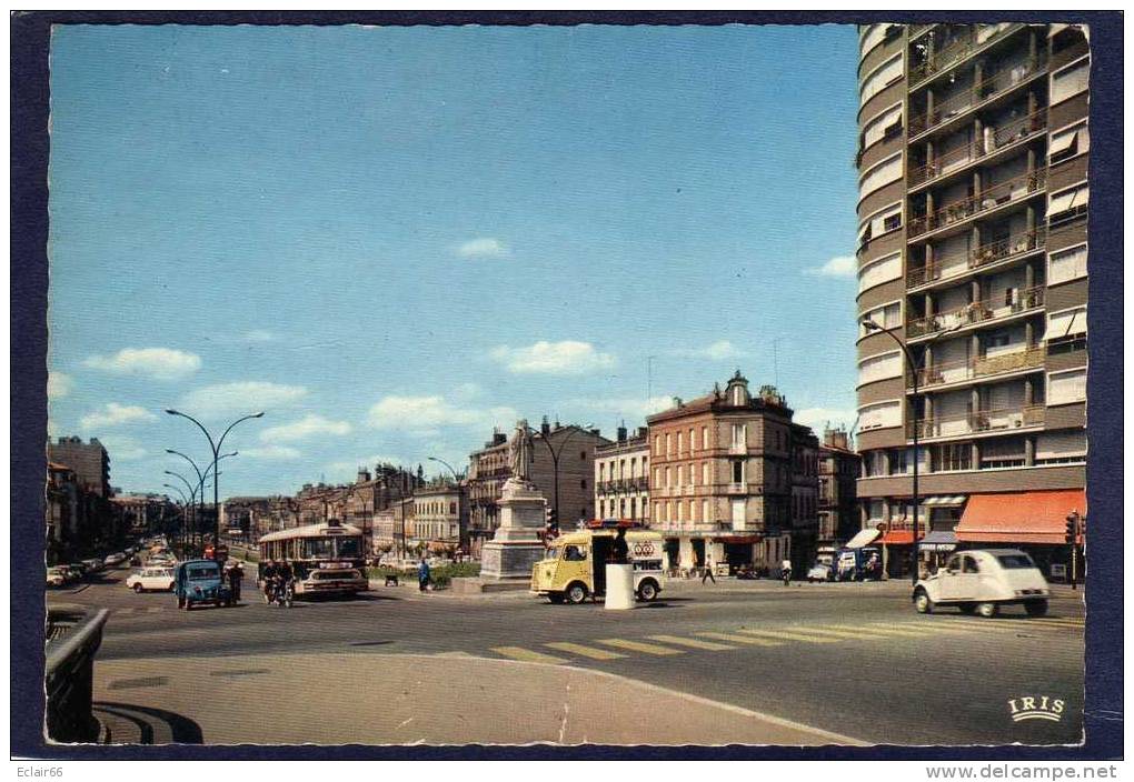 CAMION TUBE  CITRÔEN    BEAU PLAN ANNEE 1966 -Publicité  Berlier,  Ville Toulouse Les Allées Jean Jaurés - Transporter & LKW