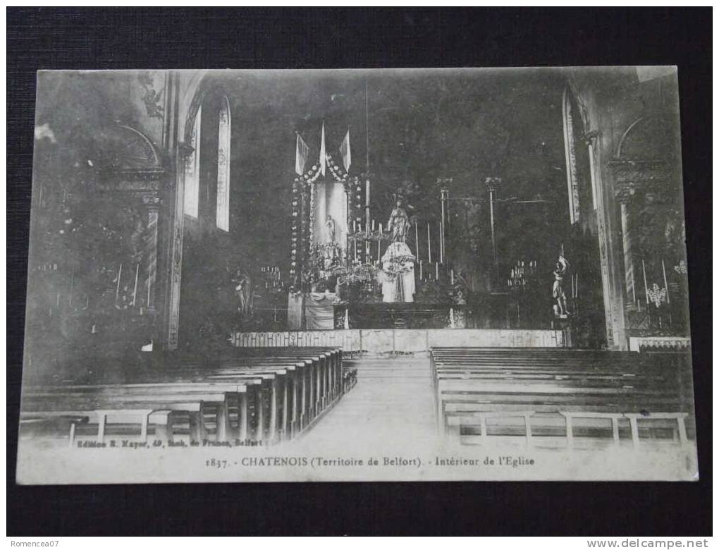 CHÂTENOIS (CHÂTENOIS-les-FORGES, Territoire De Belfort) - Intérieur De L'Eglise - Correspondance Du 28 Juillet 1919 - Châtenois-les-Forges