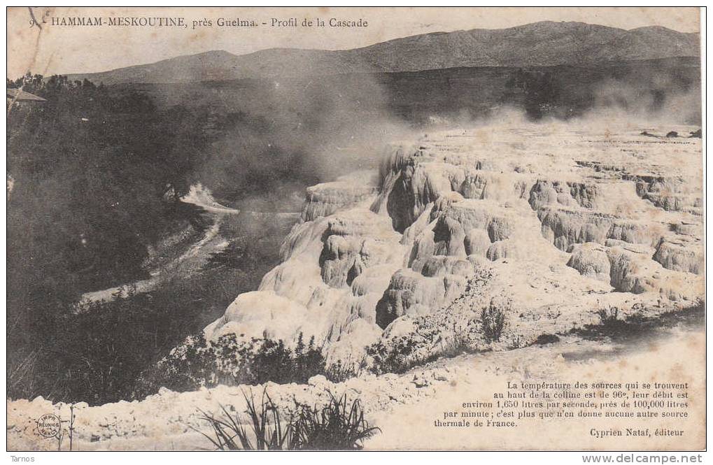 GUELMA - HAMMAM MESKOUTINE - PROFIL DE LA CASCADE - Guelma