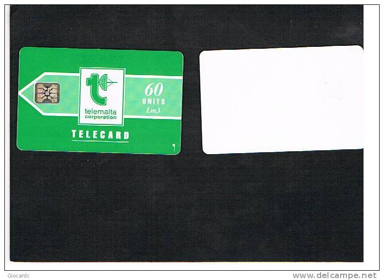 MALTA - TELEMALTA CORPORATION CHIP - LOGO GREEN LM 3 (CODE 5 FIGURES) - USED - RIF. 7816 - Malte