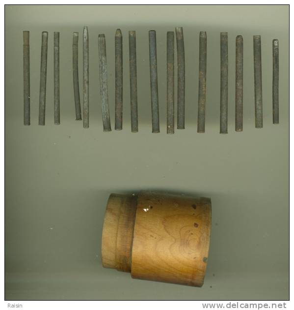 Boîte De 16 Rivoirs D'horlogerie Boîte Bois Sans Couvercle - Other & Unclassified