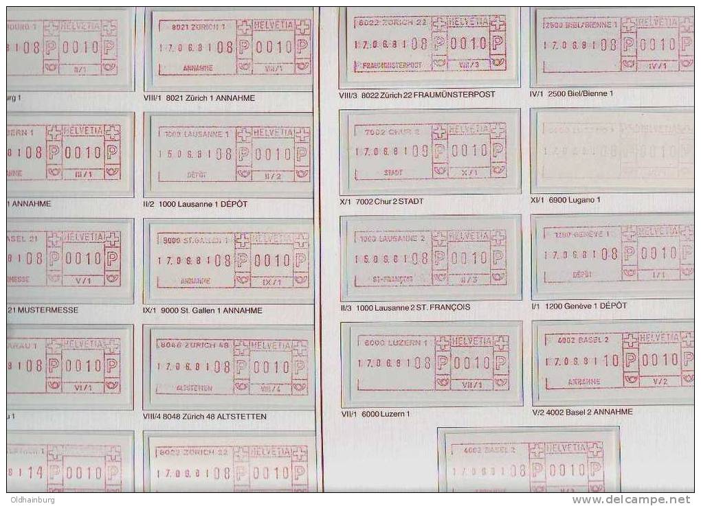 133c: Spezialsammlung Schweiz- Schalterfreistempel RRR - Automatic Stamps