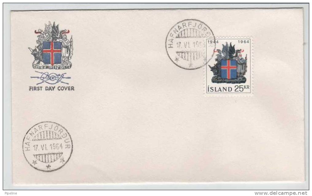 Iceland FDC The Republic Of Iceland 20th Anniversary 17-6-1964 - FDC