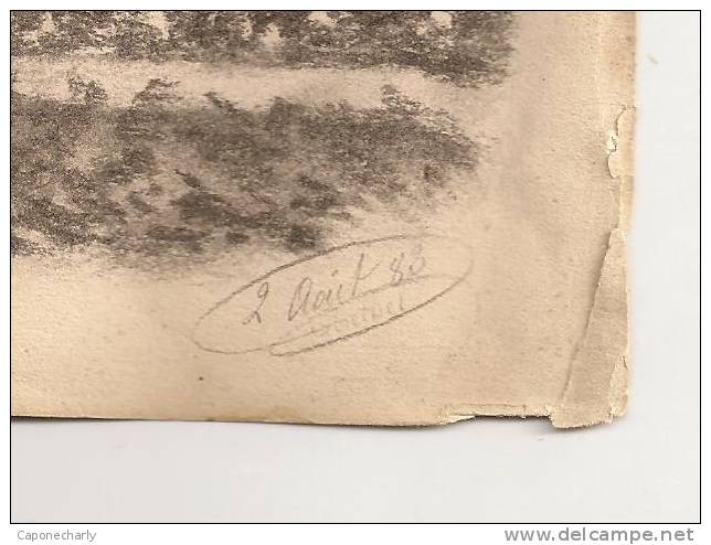 ERMITAGE DESSIN AU CRAYON MINE SIGNATURE A IDENTIFIER AOUT 88 - Disegni