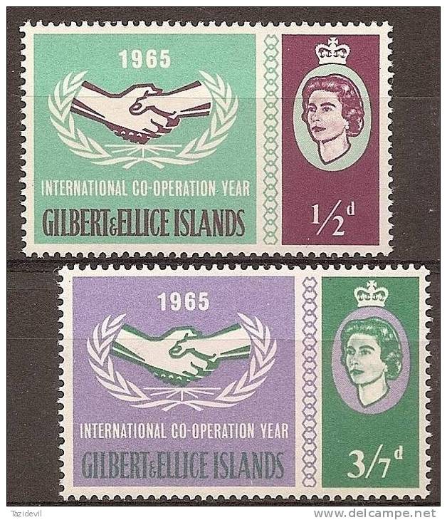 GILBERT & ELLICE ISLANDS - 1966 WHO. Scott 127-8. MNH ** - Gilbert & Ellice Islands (...-1979)
