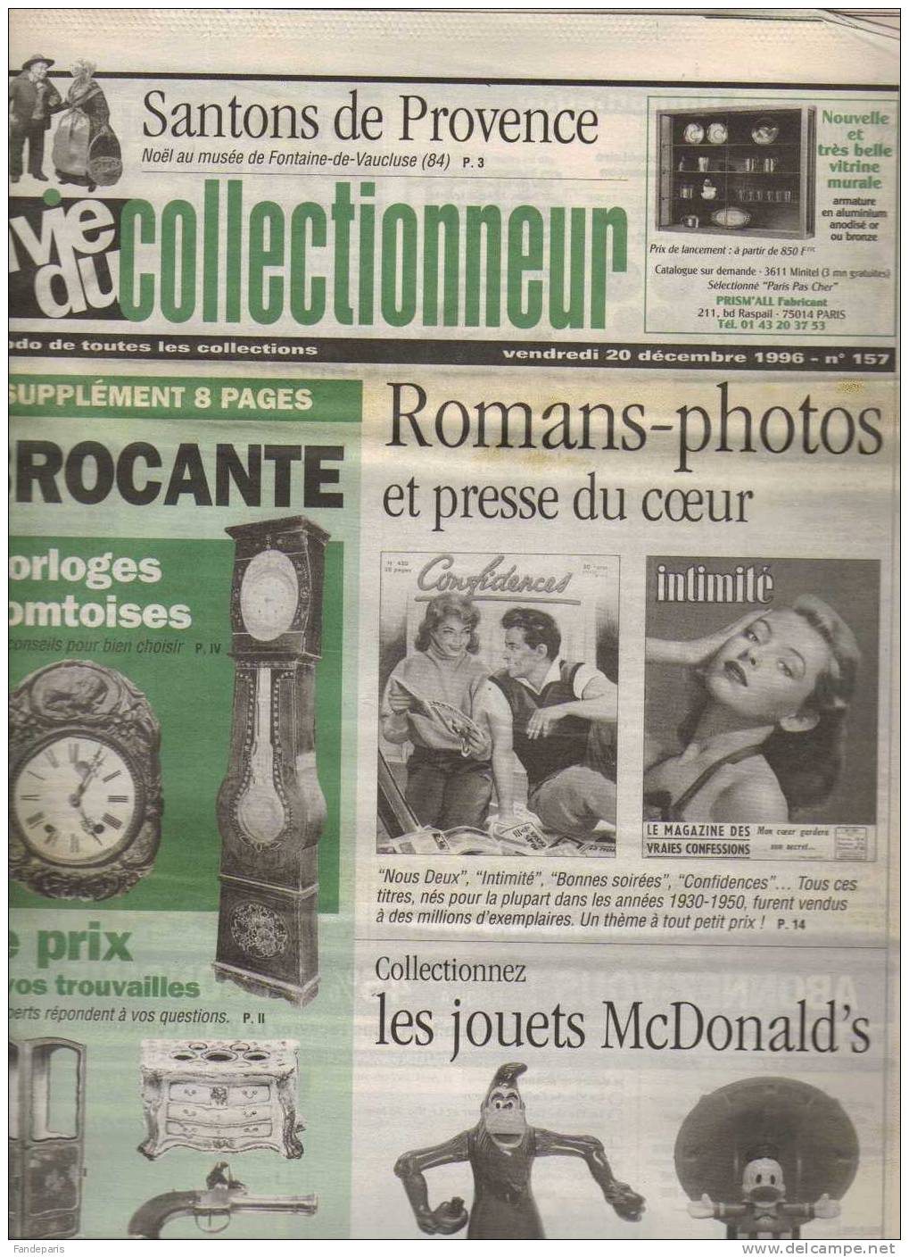 LA VIE DU COLLECTIONNEUR /LES JOUETS MC DONALLD'S /HORLOGES COMTOISES /ROMANS PHOTOS - Verzamelaars