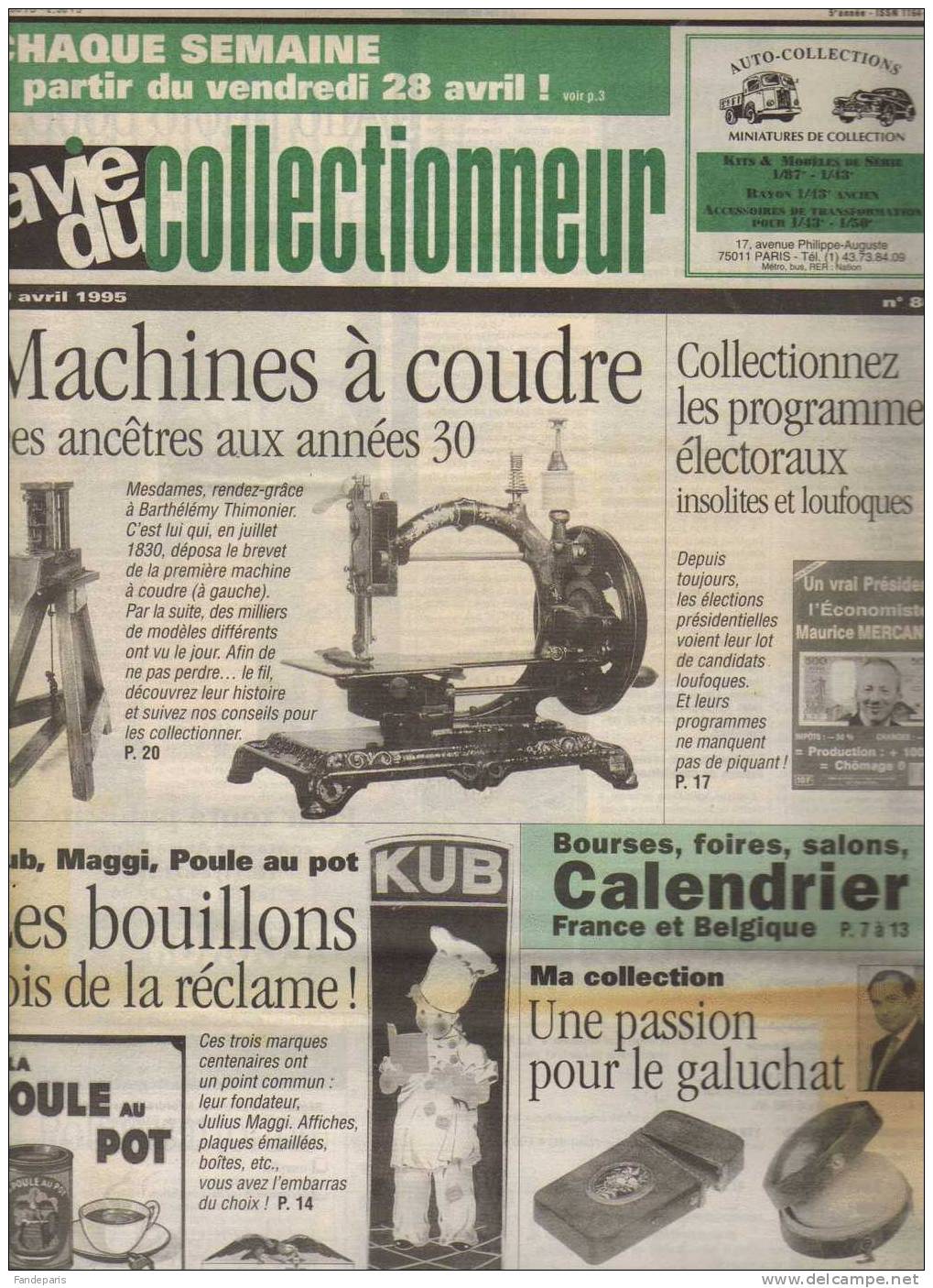 LA VIE DU COLLECTIONNEUR/MACHINES A COUDRES//KUB.MAGGIE.POULE AU POT//GALUCHAT - Brocantes & Collections