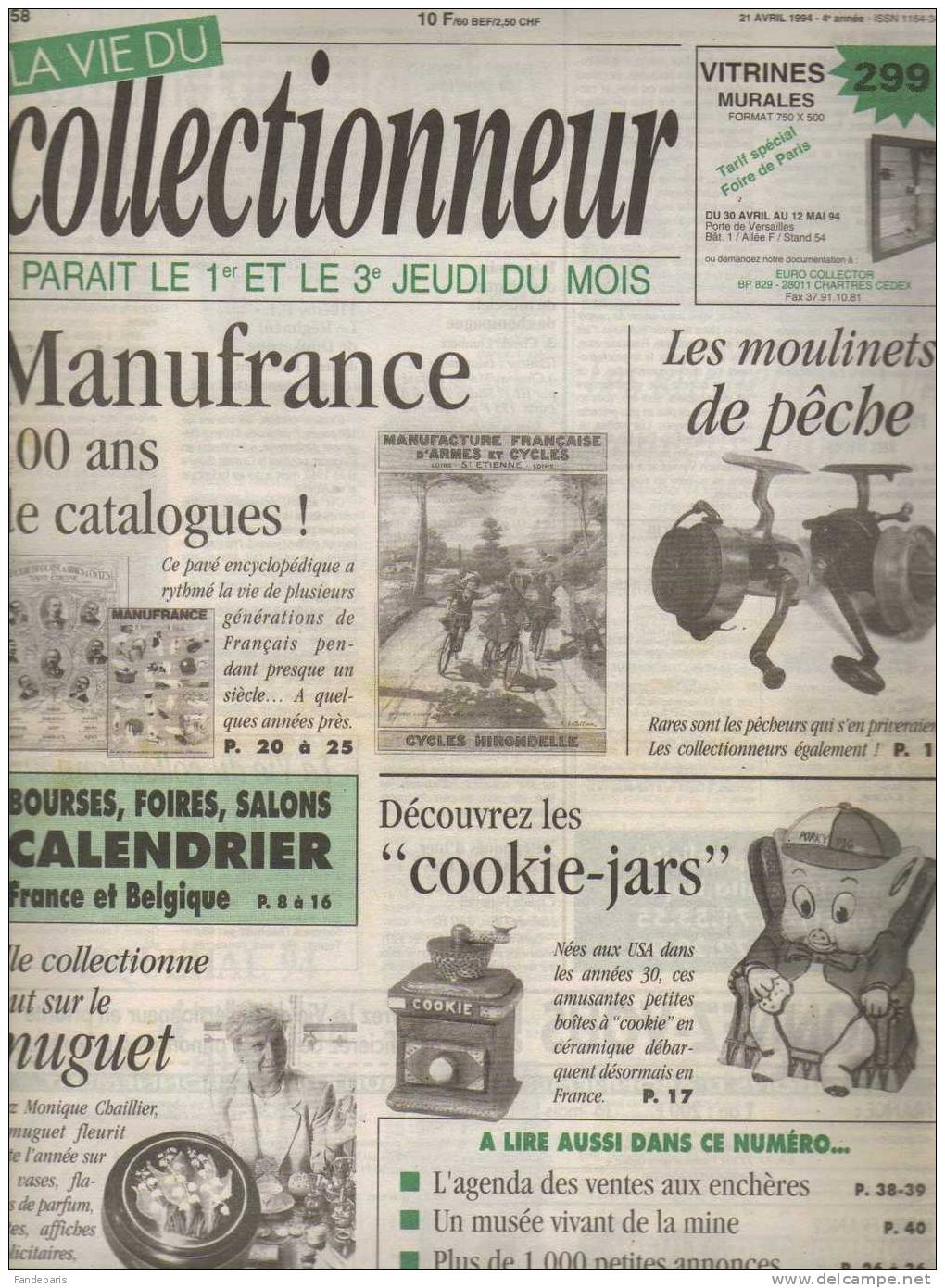 LA VIE DU COLLECTIONNEUR/ MANUFRANCE//LE MUGUET //COOKIE-JARS// LES MOULINETS - Brocantes & Collections