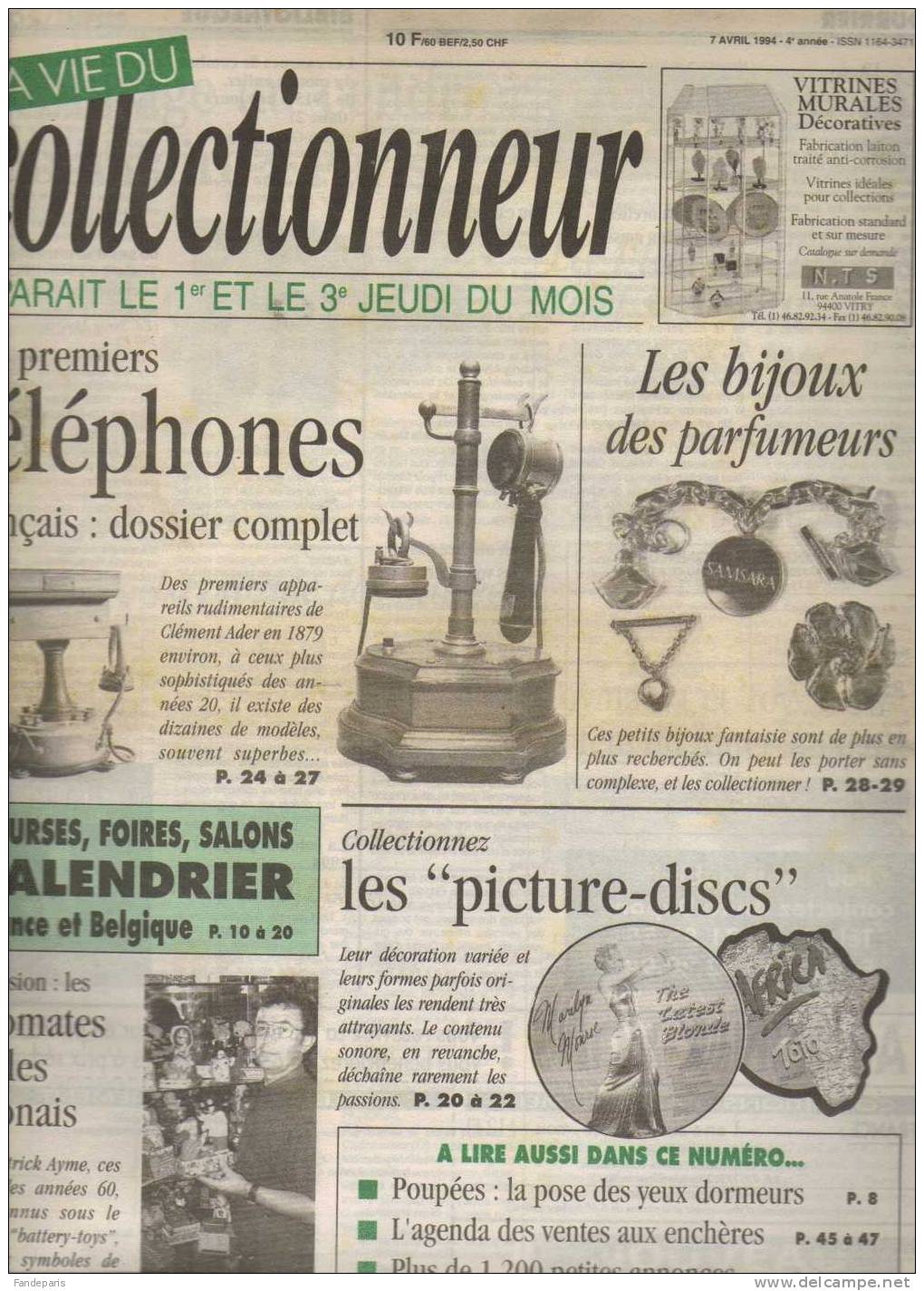 LA VIE DU COLLECTIONNEUR/ TELEPHONES/LES PICTURES-DISCS //LES BIJOUX - Verzamelaars