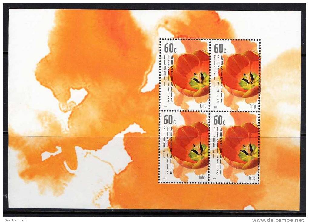 Australia 2011 Floral Festivals 60c Tulip Block Of 4 Minisheet MNH - Ungebraucht