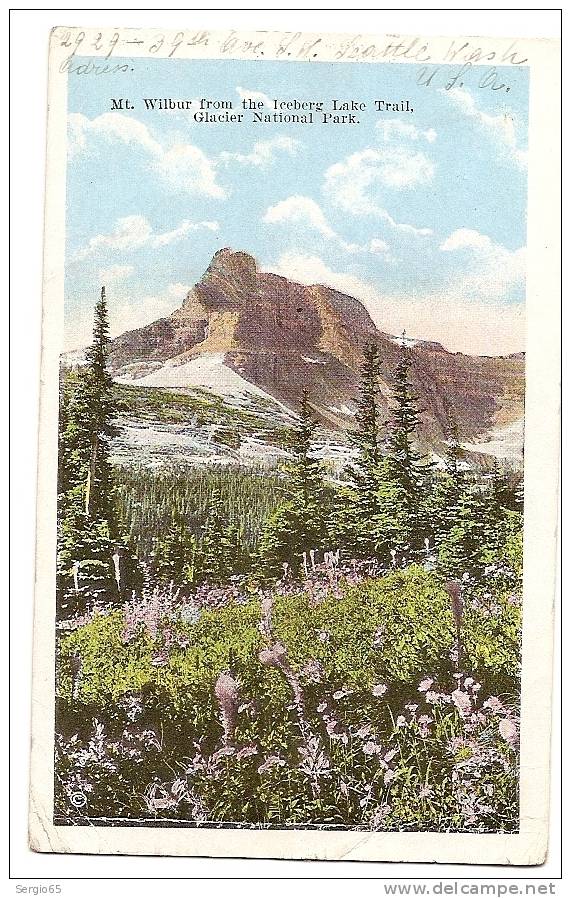 MT.WILBUR FROM THE ICEBERG LAKE TRAIL-GLACIER NATIONAL PARK-traveled1921th - Autres & Non Classés