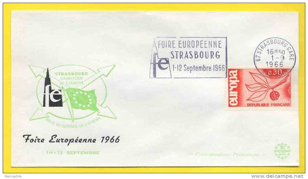 STRASBOURG - FOIRE EUROPEENNE - CATHEDRALE / 1966 OBLITERATION MECANIQUE ILLUSTREE  SUR LETTRE (ref 318) - Cartas & Documentos