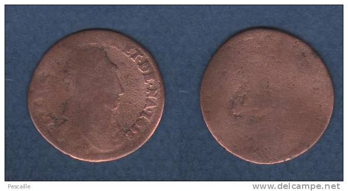 1658 - PIECE EN CUIVRE LOUIS XIV - Dia.23 Mm - 2 G. - 1643-1715 Ludwig XIV.