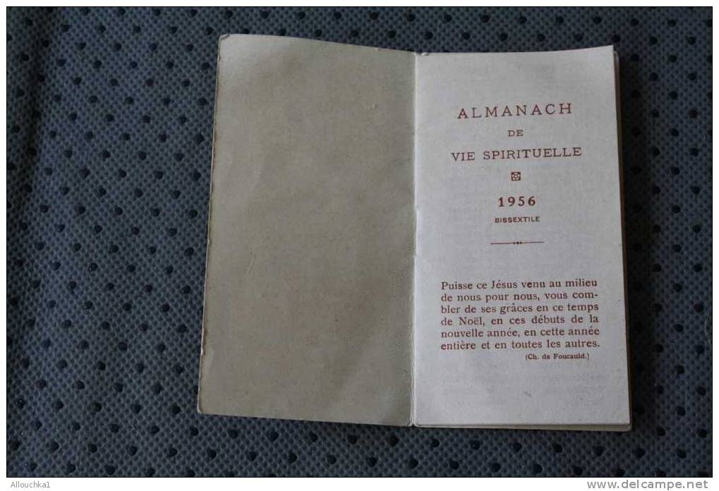 CALENDRIER PETIT FORMAT 1956 BISSEXTILE > ALMANACH DE VIE SPIRITUELLE >> THEME RELIGION CHRETIENNE  PSAUMES DE ST BERNAR - Petit Format : 1941-60