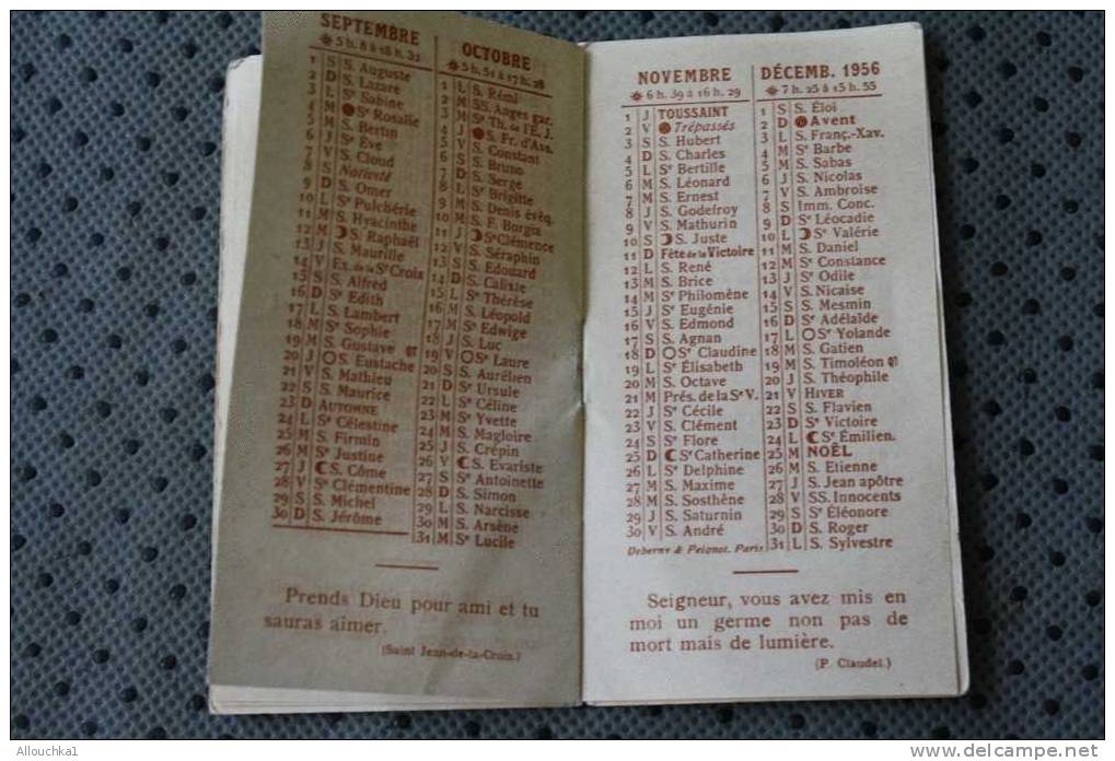 CALENDRIER PETIT FORMAT 1956 BISSEXTILE > ALMANACH DE VIE SPIRITUELLE >> THEME RELIGION CHRETIENNE  PSAUMES DE ST BERNAR - Kleinformat : 1941-60