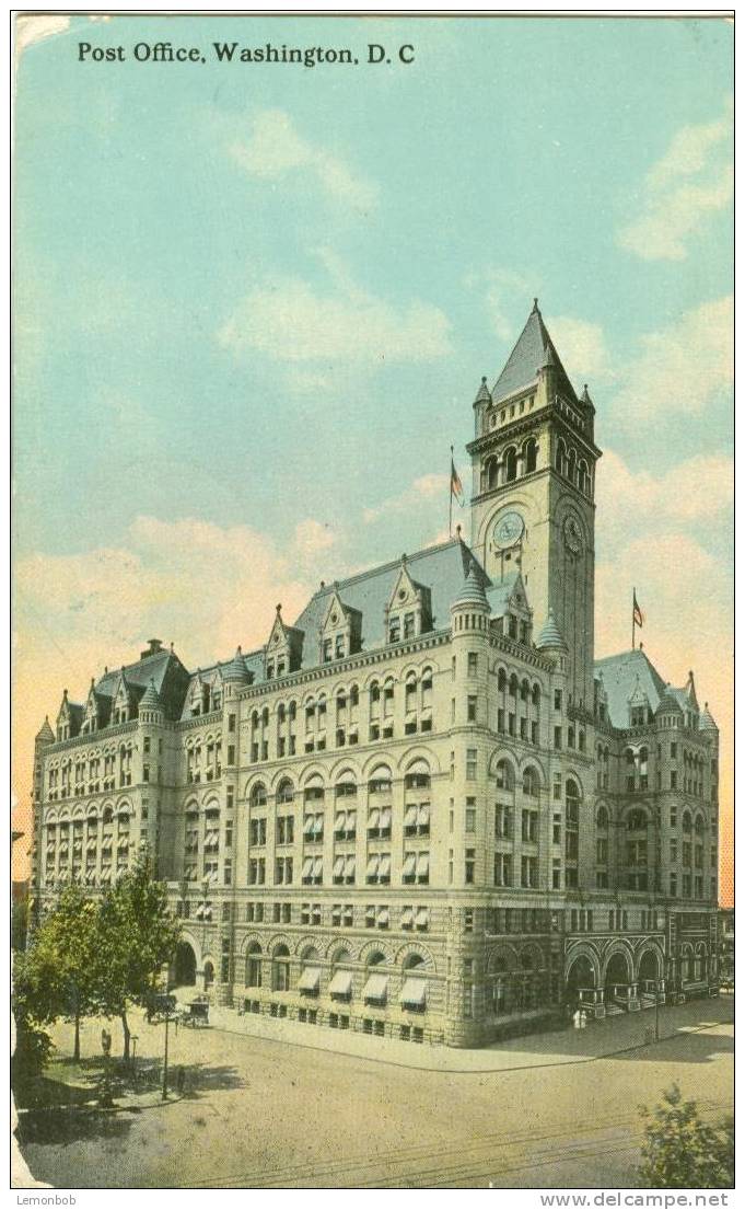 USA – United States – Post Office, Washington, D.C. 1913 Used Postcard [P3575] - Washington DC