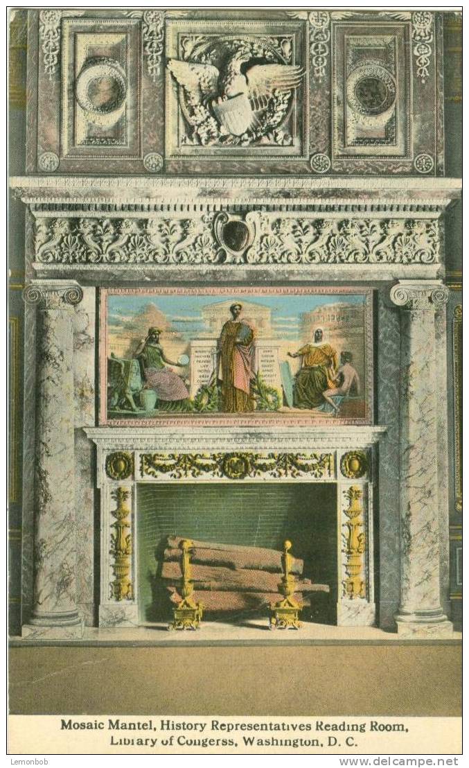 USA – United States – Mosaic Mantel, Library Of Congress, Washington D.C 1916 Used Postcard [P3580] - Washington DC