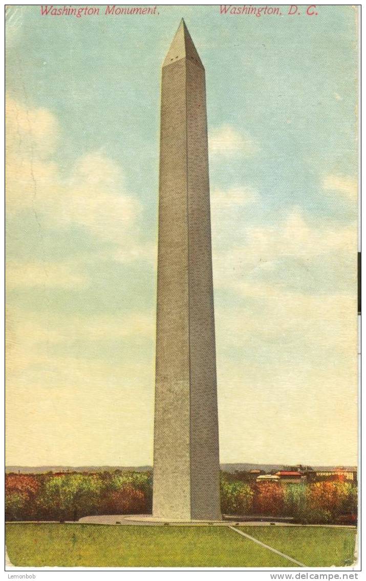 USA – United States – Washington Monument, Washington D.C. 1913 Used Postcard [P3589] - Washington DC