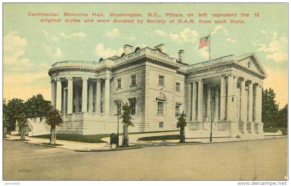USA – United States – Continental Memorial Hall, Washington D.C. 1912 Used Postcard [P3598] - Washington DC