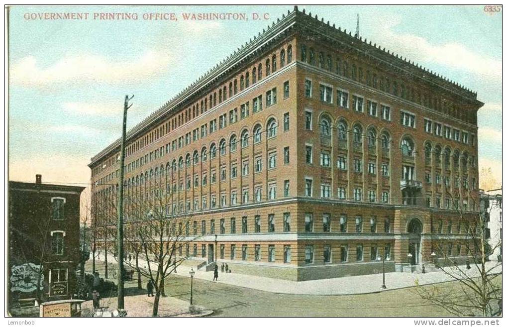 USA – United States – Government Printing Office, Washington D.C. 1908 Used Postcard [P3603] - Washington DC