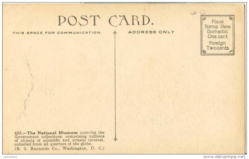 USA – United States – National Museum, Washington Early 1900s Unused Postcard [P3604] - Washington DC