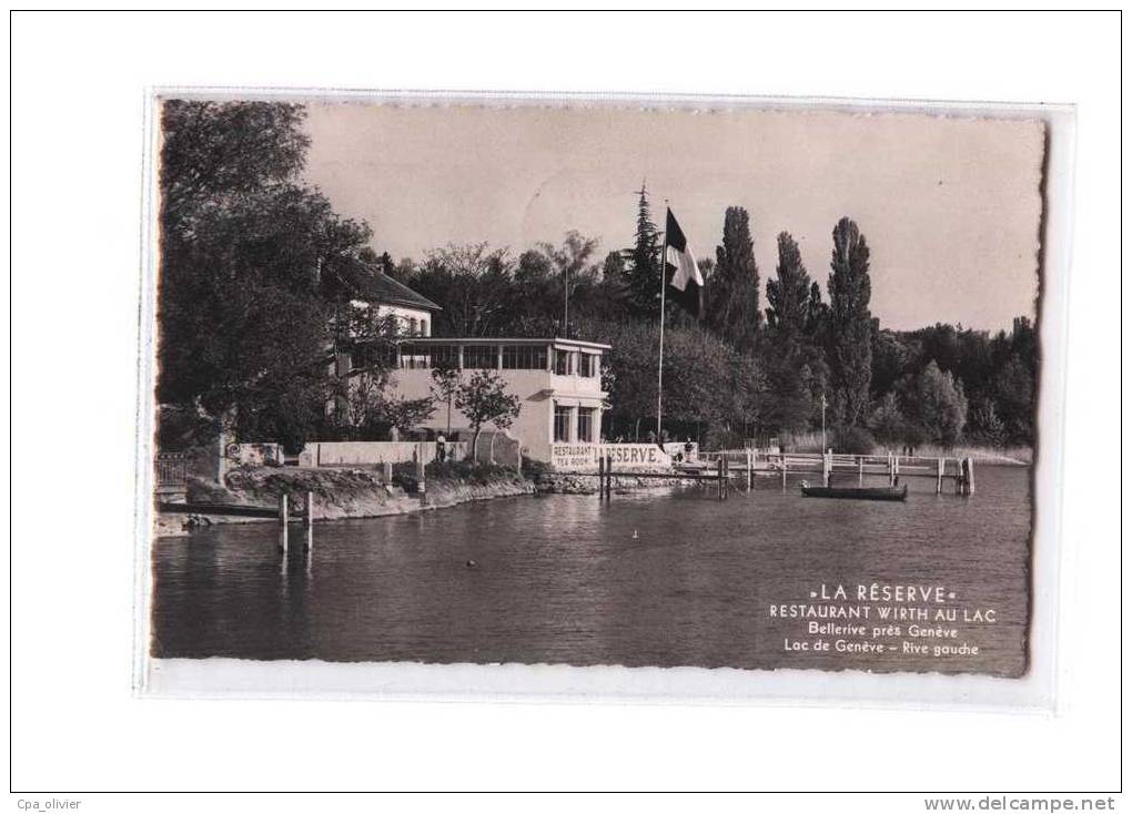 SUISSE Bellerive (envs Geneve) Restaurant La Réserve, Lac De Geneve, Rive Gauche, Ed Goetz 8501, CPSM 9x14, 1938 - Genève