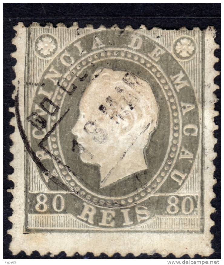 Macao N° 38 O  (A) 80 R. Gris  Dentelé 12.50  Oblitération Très Légère Sinon  TB - Used Stamps