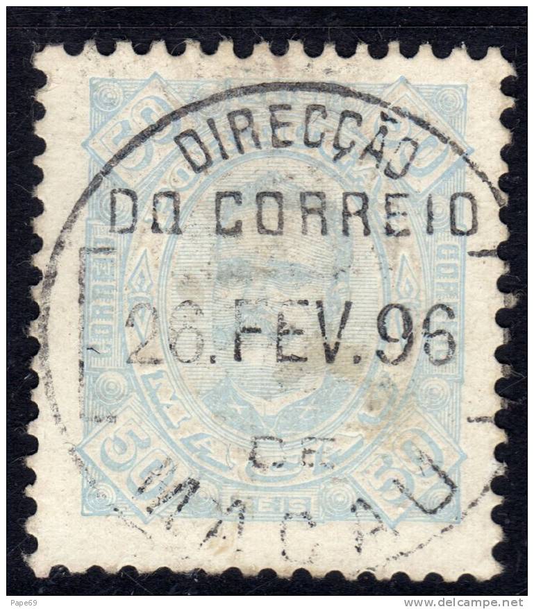 Macao N° 52 O Effigie De Carlos 1er : 50 R. Bleu Belle Oblitération Couleur Un Peu Pâle Sinon  TB - Used Stamps