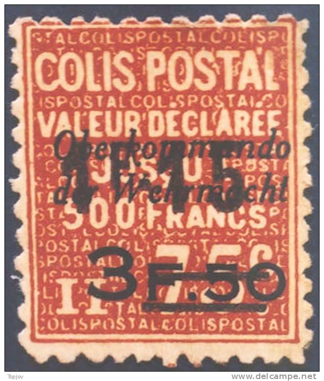 FRANCE COLIS POSTAUX - OCCUPATION - OBERKOMMANDO Der WEHRMACHT - GERMANY PAKETMARKEN- N# 135 Sur 3 F 50 - 1940/41- MLH * - Coil Stamps