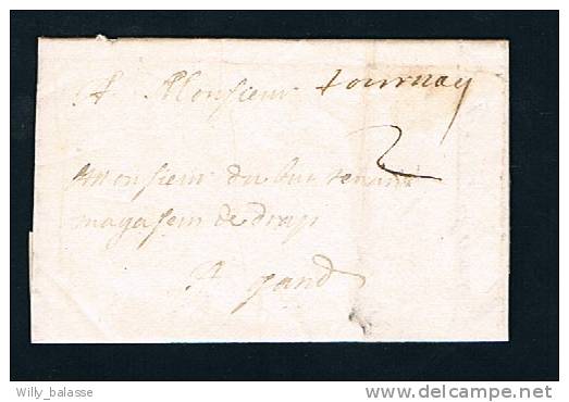 Belgique Precurseur 1707 Lettre Avec Manuscrit "tournay" + 2 Pour Gand - 1621-1713 (Spaanse Nederlanden)