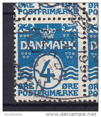 Denmark 1917 Mi. 80    4 Øre Wellenlinien 4-Block ERROR Variety SAVA 80/78 Perf. 14 X 14½  Kugleposten Cds. SCARCE !! - Variétés Et Curiosités