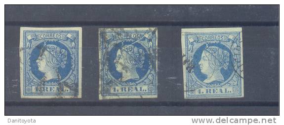 EDIFIL 55 USADO * 1 REAL AZUL ISABEL II - Used Stamps